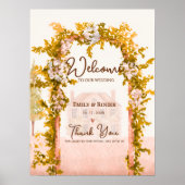 Rustic Garden Arch Countryside Wedding Welcome Poster (Voorkant)