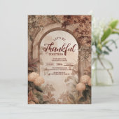 Rustic Garden Arch Thanksgiving Diner Kaart (Staand voorkant)