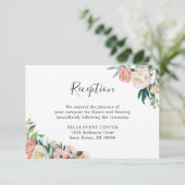 Rustic Garden Bloemen bruiloft details Receptie Informatiekaartje (Staand voorkant)