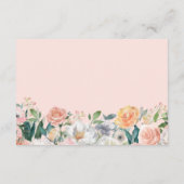 Rustic Garden Bloemen bruiloft details Receptie Informatiekaartje (Achterkant)