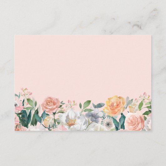 Rustic Garden Bloemen bruiloft details Receptie Informatiekaartje (Achterkant)