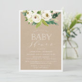 Rustic Garden Blooms | Uitnodiging tot Baby shower (Staand voorkant)