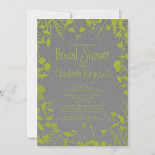 Rustic Garden Bridal Shower Invitations Kaart (Voorkant)