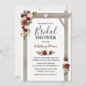 Rustic Garden Burgundy Blush Floral Vrijgezellenfe Kaart (Voorkant)