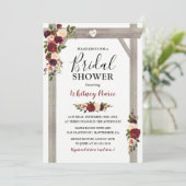 Rustic Garden Burgundy Blush Floral Vrijgezellenfe Kaart (Staand voorkant)