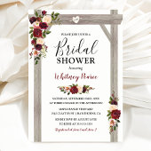 Rustic Garden Burgundy Blush Floral Vrijgezellenfe Kaart