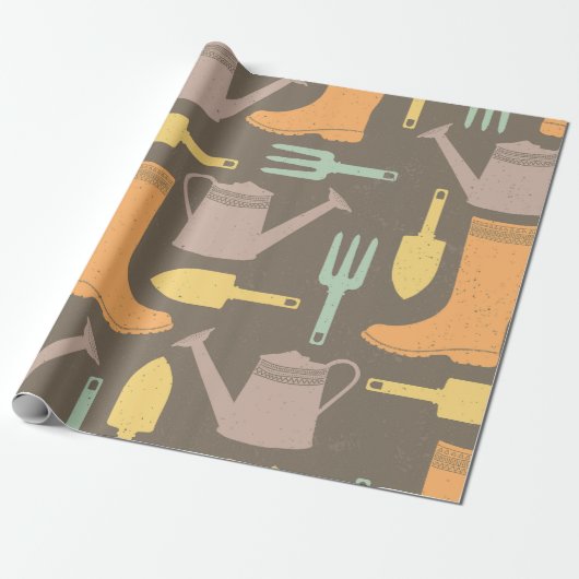 Rustic Garden Charm Wrapping Paper Cadeaupapier (Uitgerold)