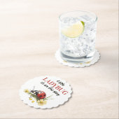 Rustic Garden Daisy Little Ladybug Baby Shower Kartonnen Onderzetters (Insitu)