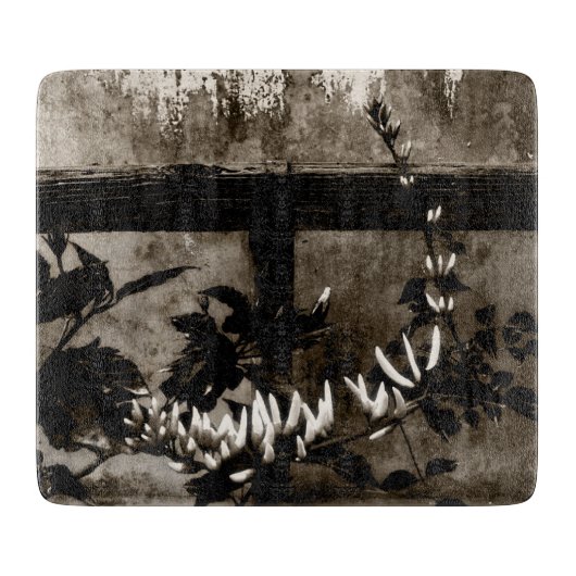 Rustic Garden Floral in Sepia Snijplank (Voorkant)