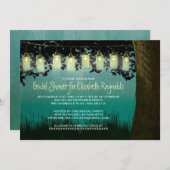 Rustic Garden Lights Bridal Shower Invitations Kaart (Voorkant / Achterkant)