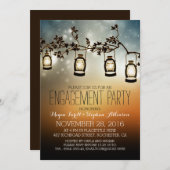 Rustic Garden Lights - Lantaarns verlovingsfeest Kaart (Voorkant / Achterkant)