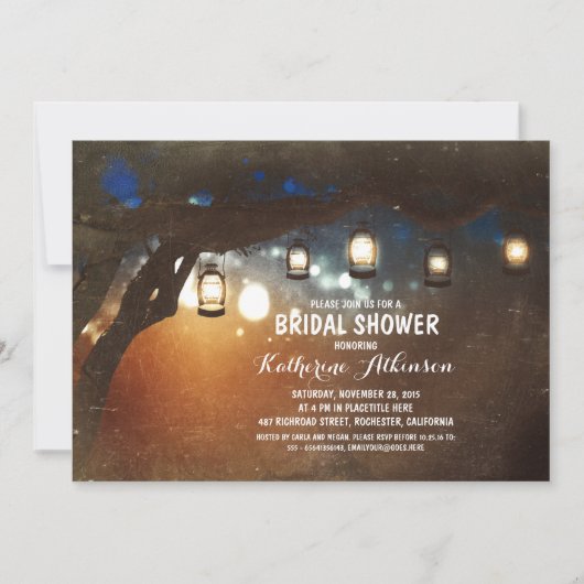 Rustic Garden Lights Lantaarns vrijgezellenfeest U Kaart (Voorkant)