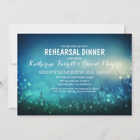 Rustic Garden Lights Romantisch repetitiediner Kaart (Voorkant)