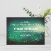 Rustic Garden Lights Romantische bruiloft uitnodig Kaart (Staand voorkant)