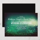 Rustic Garden Lights Romantische bruiloft uitnodig Kaart (Voorkant / Achterkant)