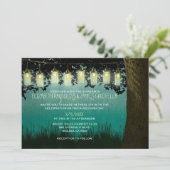 Rustic Garden Lights Wedding Invitations Kaart (Staand voorkant)