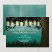 Rustic Garden Lights Wedding Invitations Kaart (Voorkant / Achterkant)