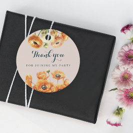 Rustic Garden Oranje Witte Bloemen Verjaardagsfees Bedankjes Labels