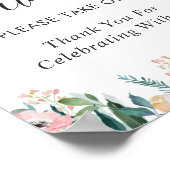 Rustic Garden Rozen Floral Wedding Favors Poster (Hoek)