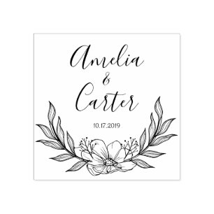 Rustic Garden Sla de datum logo Zelfinkende stempe Rubberstempel