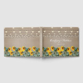 Rustic Garden Sunflower en String Lights Wedding Gastenboek (Volledig)