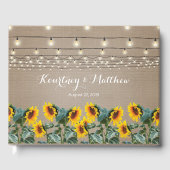 Rustic Garden Sunflower en String Lights Wedding Gastenboek (Voorkant)