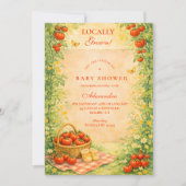 Rustic Garden Tomato Baby Shower Kaart (Voorkant)