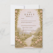 Rustic Garden Vineyard Wedding RSVP Kaartje (Voorkant)