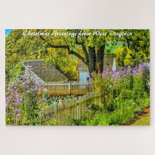 Rustic Garden West Virginia. Kerstgroeten Ji Legpuzzel (Horizontaal)