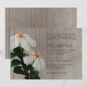 Rustic Gardenias Wedding Invitations Kaart (Voorkant / Achterkant)