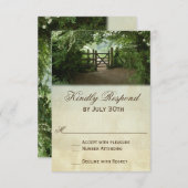 Rustic Gate Natuur Trail Country Weddenschap RSVP  (Voorkant / Achterkant)