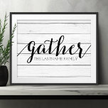 Rustic Gather - Verzendhout met aangepaste reeks Foto Afdruk<br><div class="desc">Een trendy boerenfixer met een moderne aanraking. Voeg een achternaam toe om een groot memento voor om het even welk paar te maken.</div>