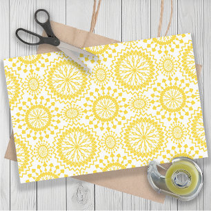 Rustic Geel Witte Cirkel Patroon Tissuepapier