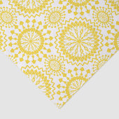 Rustic Geel Witte Cirkel Patroon Tissuepapier (Detail)
