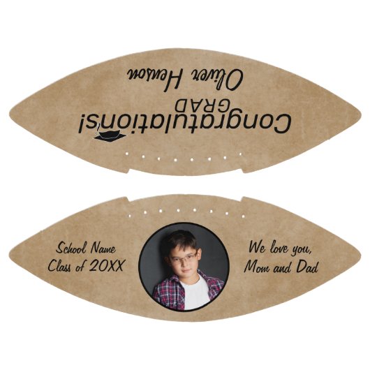 Rustic Gefeliciteerd Afstudeerder Afstuderen foto American Football (Panelen)
