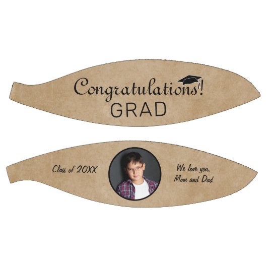 Rustic Gefeliciteerd Afstudeerder Afstuderen foto Basketbal (Panelen)