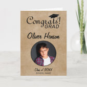 Rustic Gefeliciteerd Afstudeerder Afstuderen foto Kaart (Voorkant)