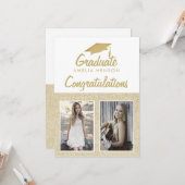 Rustic Gefeliciteerd Afstuderen 2 Foto collage Kaart (Voorkant / Achterkant in situ)