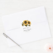 Rustic gele bloem bruiloftsfeest favor ronde sticker (Envelop)