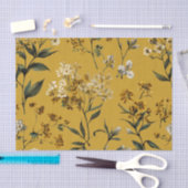 Rustic Gele Botanische Krachtige Vintage Boho Bloe Tissuepapier (Craft)