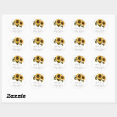 Rustic gele bruiloftsfeest favor   ronde sticker (Vel)