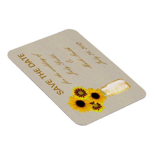 Rustic Gele Metselwerkpot Save The Date-Magneet Magneet (Rechterzijde)
