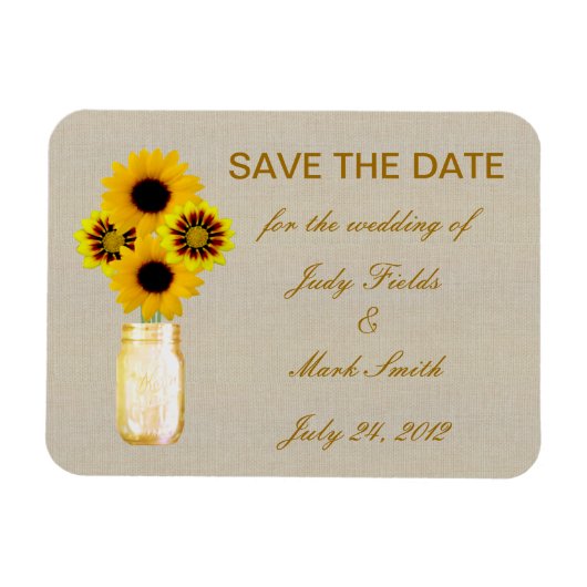 Rustic Gele Metselwerkpot Save The Date-Magneet Magneet (Horizontaal)