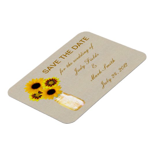 Rustic Gele Metselwerkpot Save The Date-Magneet Magneet (Linkerzijde)