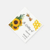 Rustic Gele Zonnebloem & Bijen Bruiloft Servet (Hoek)