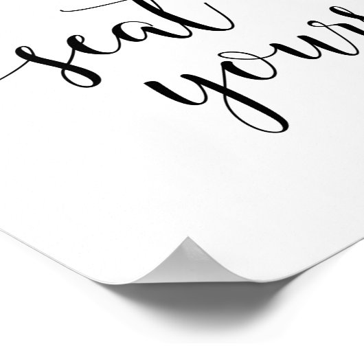 Rustic Gelieve Uzelf Te Plaatsen Huwelijk Zitplaat Poster (Hoek)