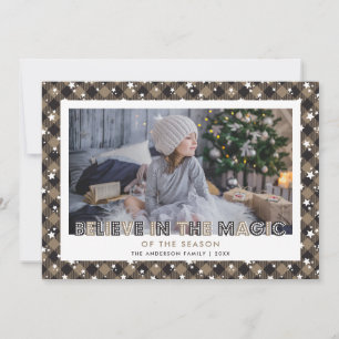 Rustic gelooft in de magische kerstkaarten feestdagenkaart