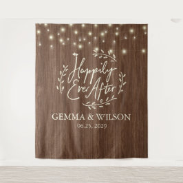 Rustic gelukkig ooit na het binden van de ladingli wandkleed