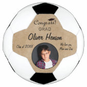 Rustic Gelukwensen Afstudeerfoto Voetbal (Voorkant)