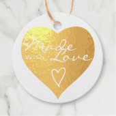 Rustic gemaakt met Love Heart Symbol Kraft Paper Bedankjes Labels (Voorkant)